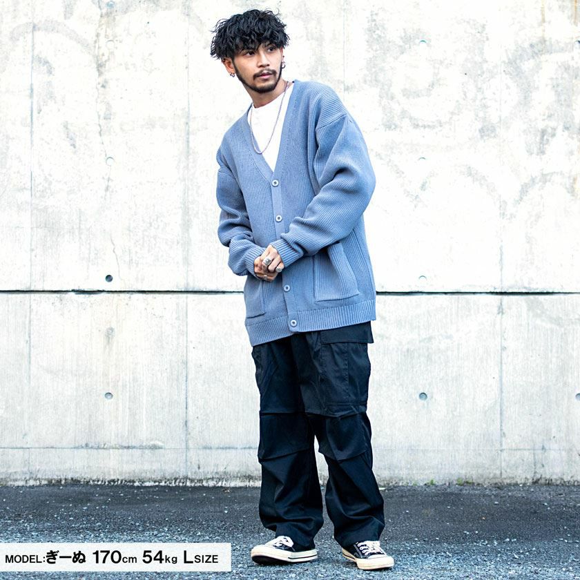 カーディガン メンズ CavariA(キャバリア)畦編みニットカーディガン/全4色