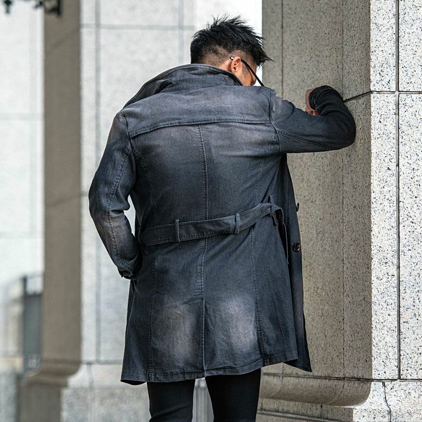 コート メンズ CavariA(キャバリア)ストレッチデニムトレンチコート/全3色