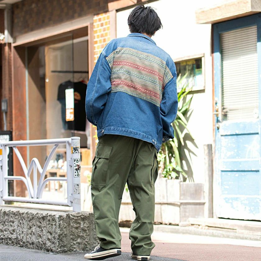 デニムジャケット メンズ CavariA(キャバリア)背面ゴブラン切り替えG