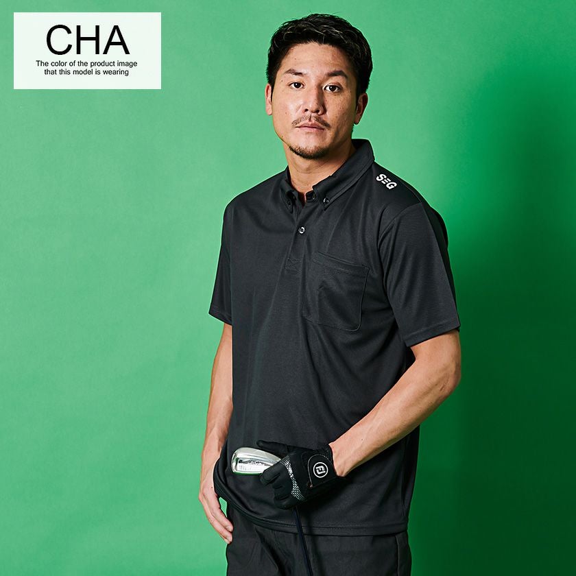 ポロシャツ メンズ SHI-JYOMAN GOLF(シジョマン)肩プリント半袖