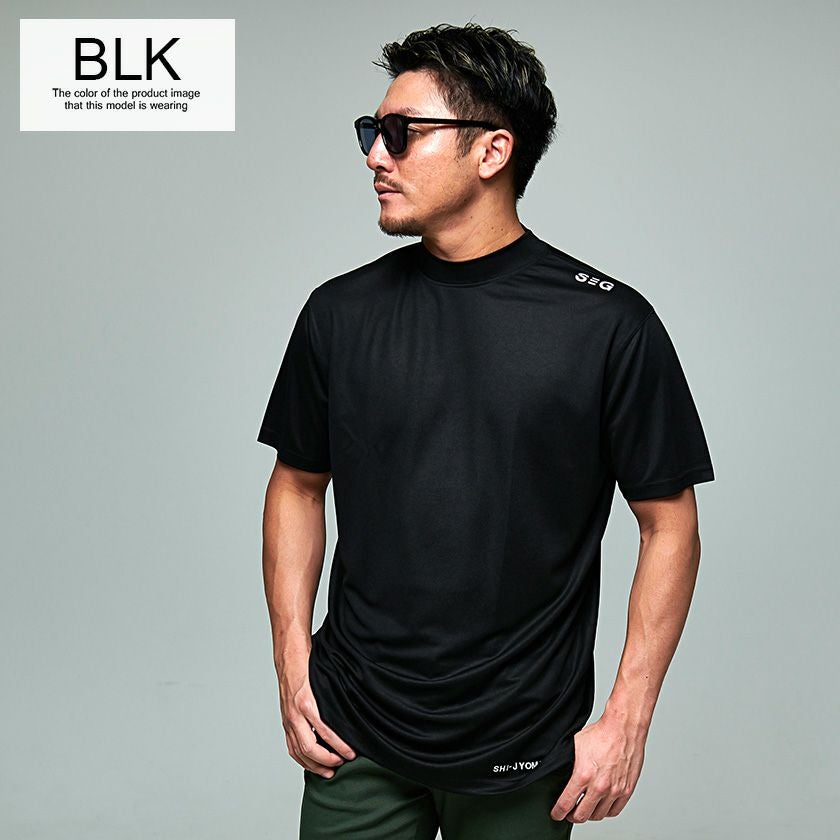 半袖Tシャツ メンズ SHI-JYOMAN GOLF(シジョマン)肩プリント半袖モック