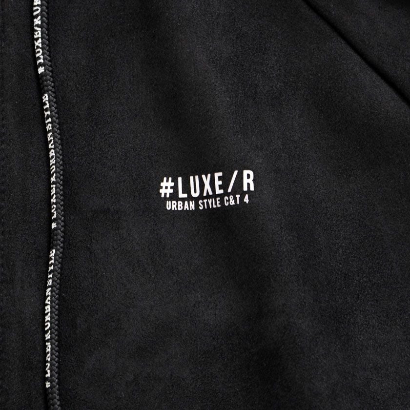 ジップパーカー メンズ LUXE／R(ラグジュ)スエード切替えZIPパーカー/全3色
