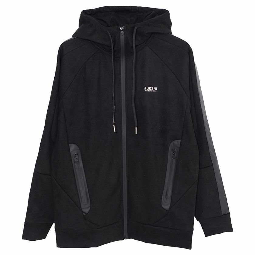 LUXE/R PU合皮素材　ZIPUP LUXE/R（ラグジュ） フェイクレザー PUレザー パーカー メンズ