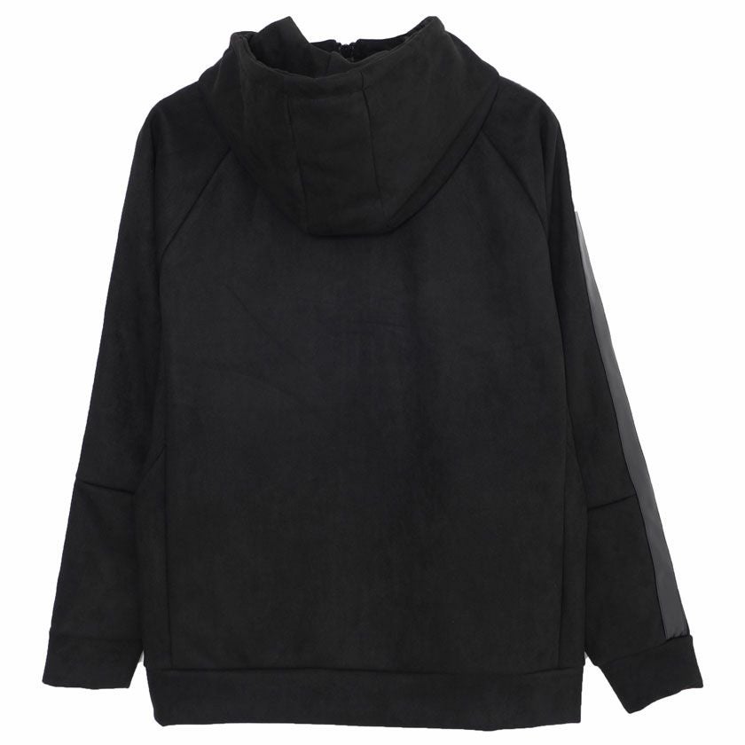 ジップパーカー メンズ LUXE／R(ラグジュ)スエード切替えZIPパーカー/全3色