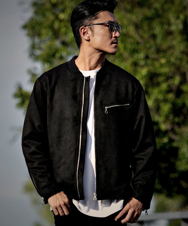 CavariA(キャバリア)スウェードジップ長袖ブルゾン/全3色