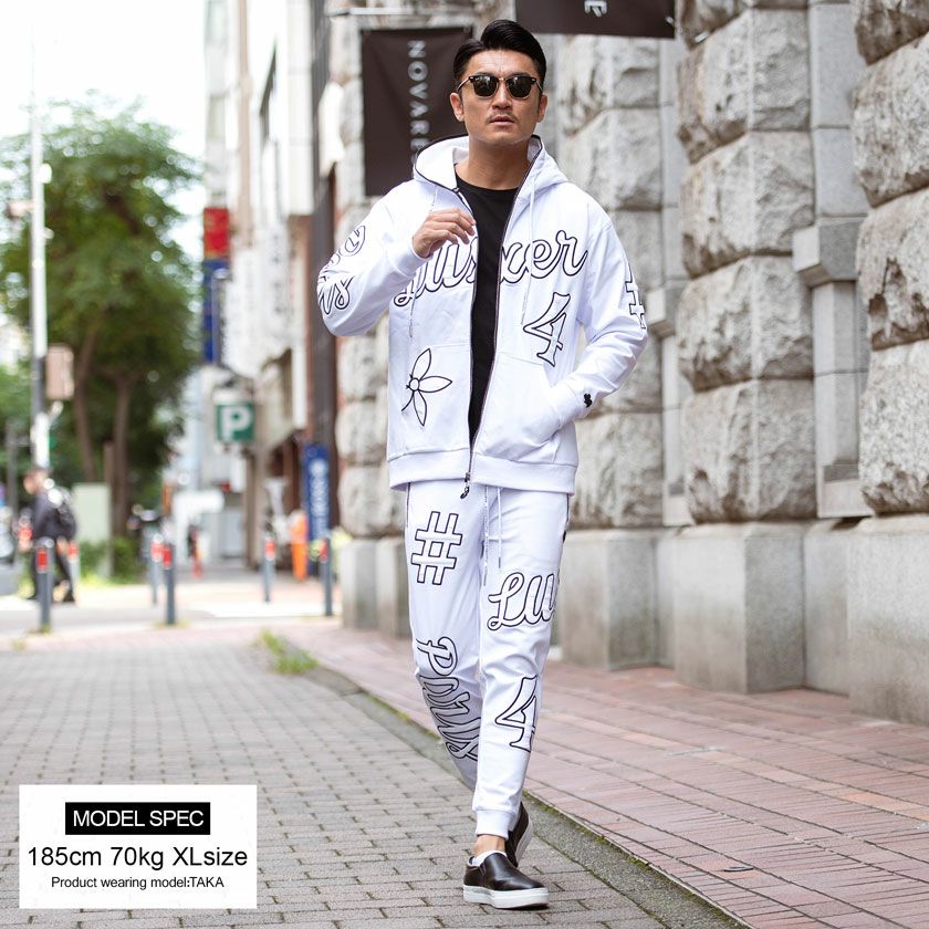 ジップパーカー メンズ LUXE／R(ラグジュ)ふくれジャガード貼り付けZIP