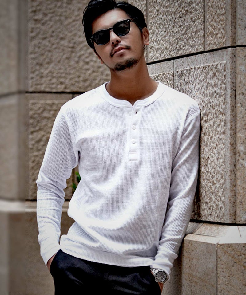 JEMORGAN LONG JOHNS(ジェーイーモーガンロングジョーンズ)サーマルヘンリーネック長袖Tシャツ/全7色