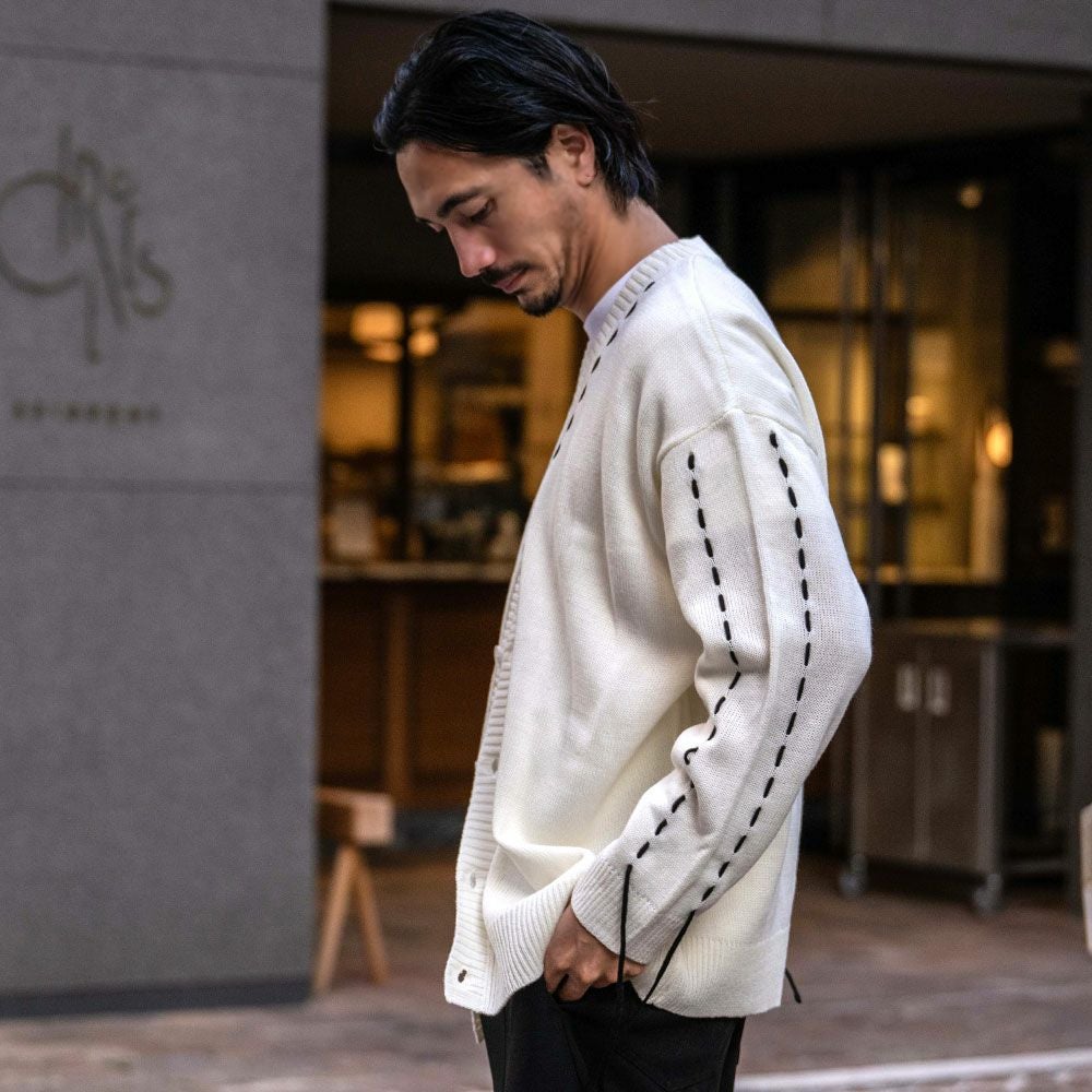 カーディガン メンズ CavariA(キャバリア)ハンドステッチオーバー