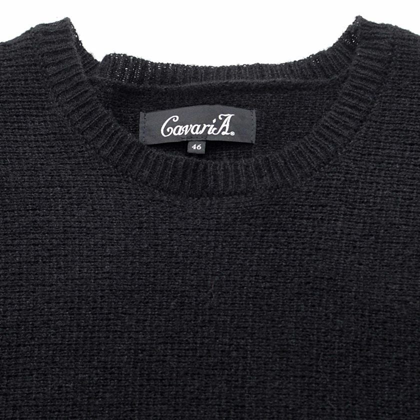 CavariA(キャバリア)ポリMIXミラノリブドルマンクルー長袖ニット/全5色