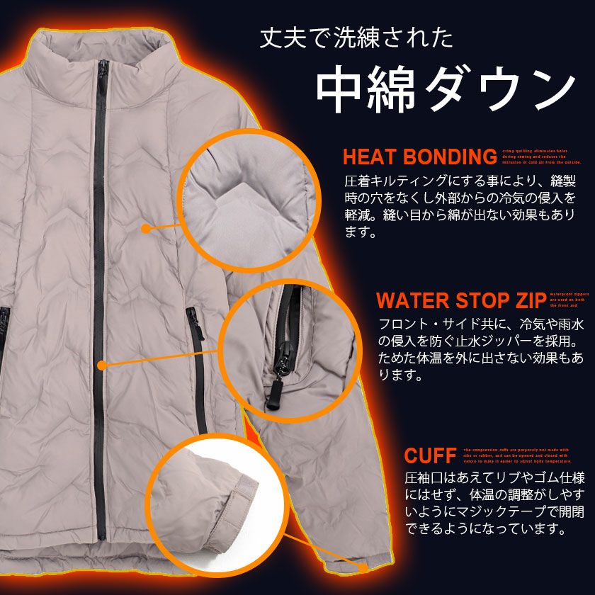 中綿ジャケット メンズ VICCI(ビッチ)デュスポ中綿圧着長袖ブルゾン/全4色