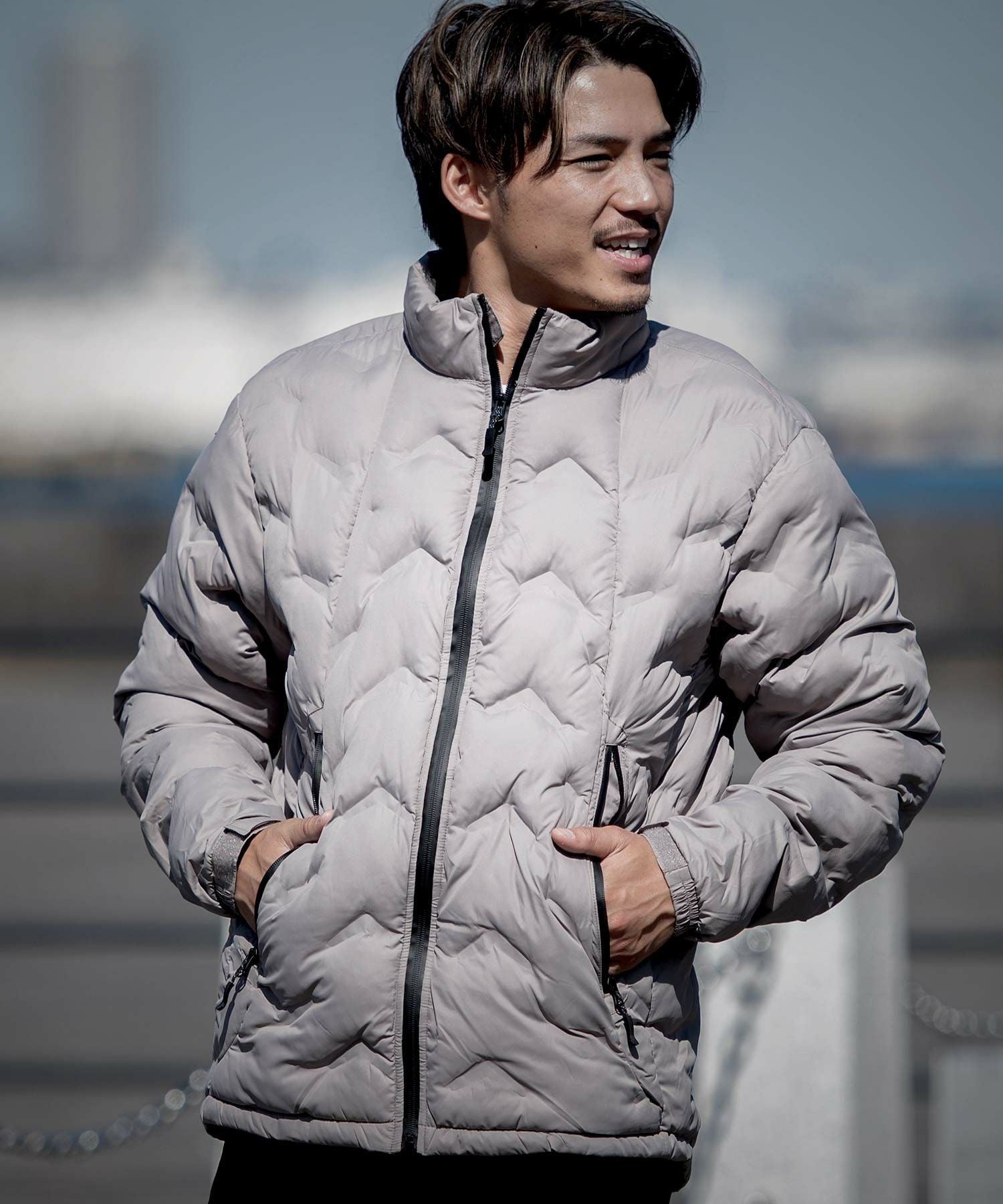 中綿ジャケット メンズ VICCI(ビッチ)デュスポ中綿圧着長袖ブルゾン/全4色