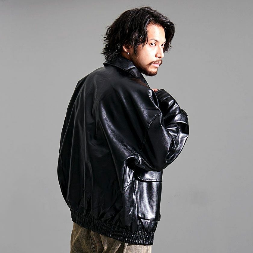 レザージャケット メンズ CavariA(キャバリア)オーバーサイズPU JKT/全1色