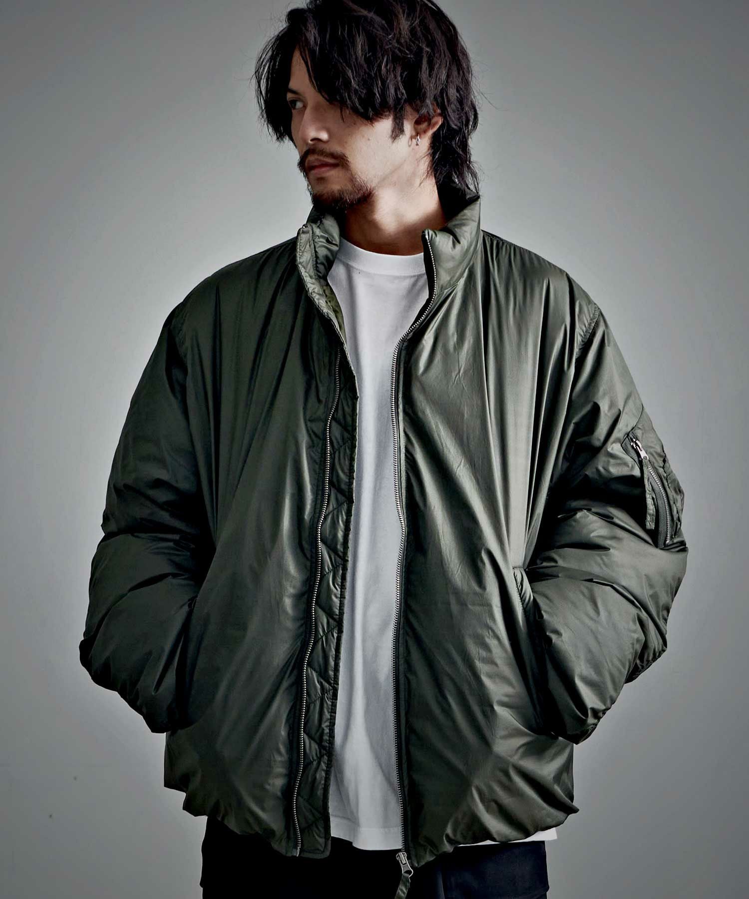 中綿ジャケット メンズ CavariA(キャバリア)MA-1パターンパデット
