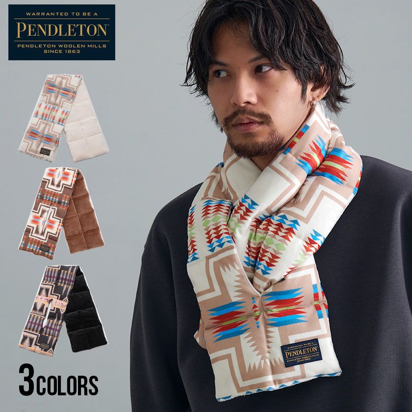 マフラー メンズ PENDLETON(ペンドルトン)オルテガダウンマフラー/全3色