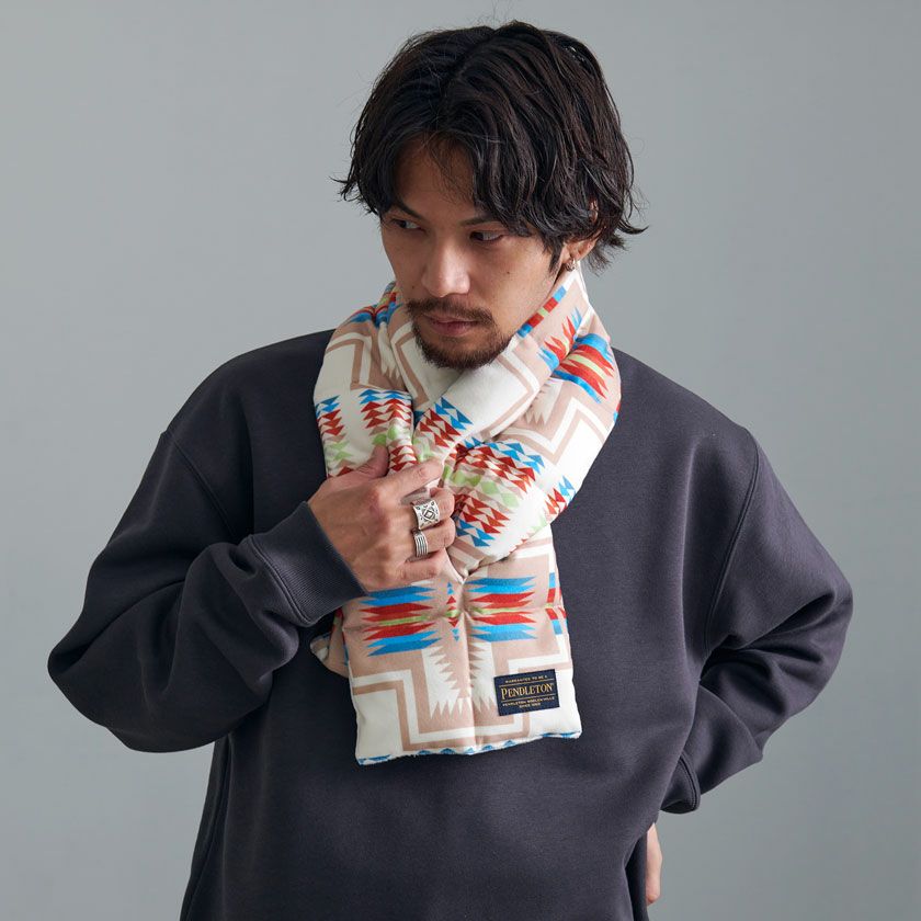 マフラー メンズ PENDLETON(ペンドルトン)オルテガダウンマフラー/全3色