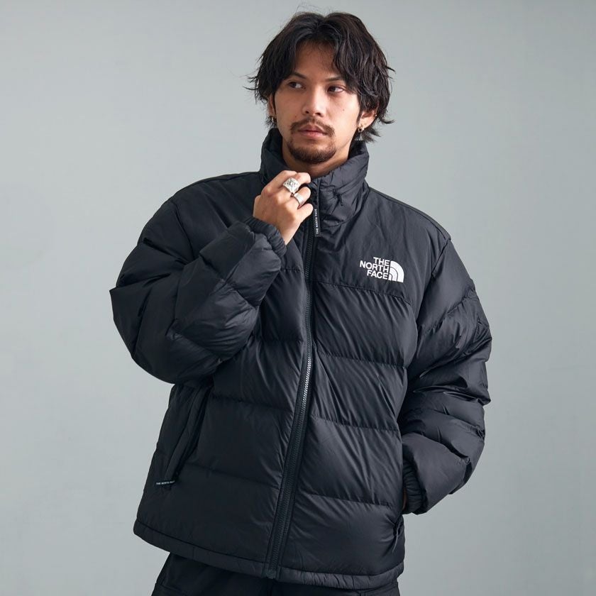 め*ゆ様 日本未発売　ノースフェイス【160cm】ロゴ入り　中綿パフジャケット 中綿ジャケット メンズ THE NORTH FACE(ザノースフェイス)M'S NEW