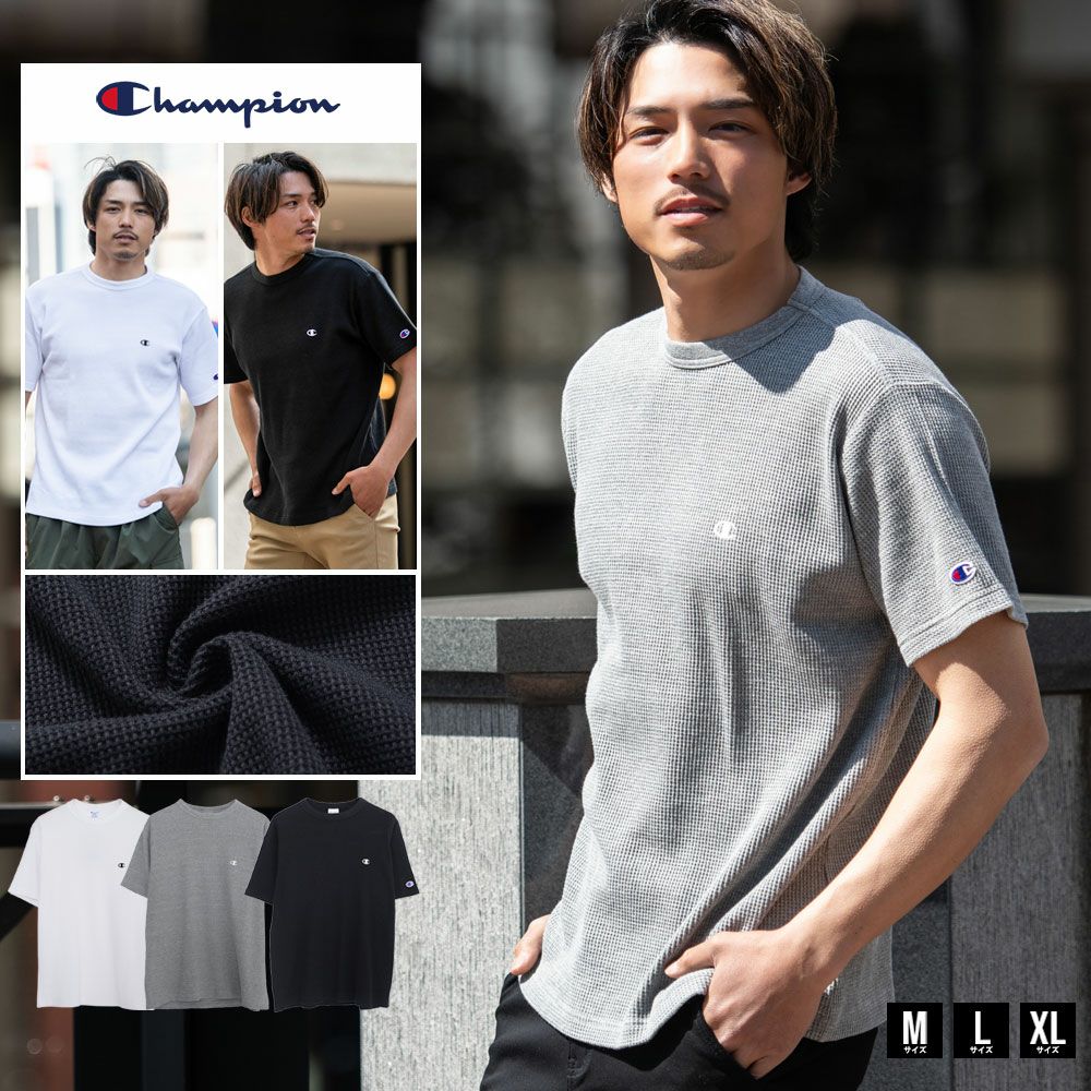 Tシャツ(半袖/袖なし) Ungrid Champion 半袖Tシャツ メンズ Champion(チャンピオン)SHORT SLEEVE サーマル半袖