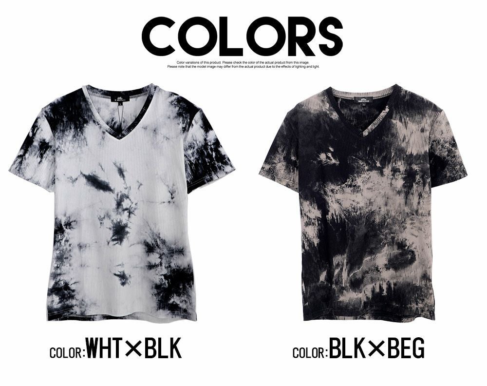 半袖Tシャツ メンズ Bernings Sho(バーニングショウ)ムラ染めテレコ