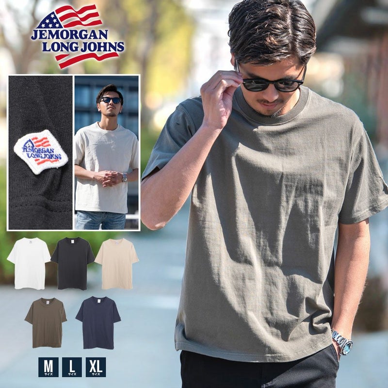 JEMORGAN LONG JOHNS(ジェーイーモーガンロングジョーンズ)16/- OE天竺半袖ワッペンTシャツ/全5色