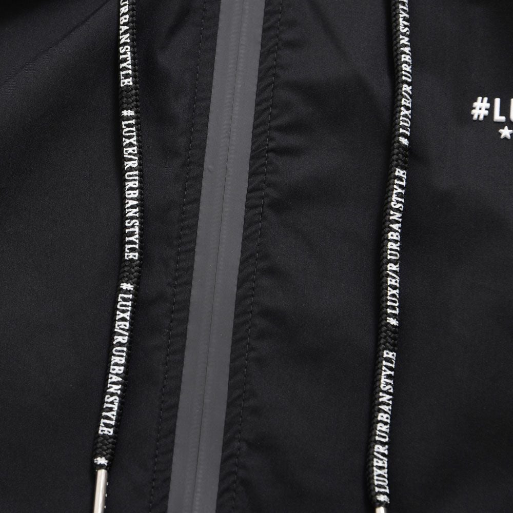 ジップパーカー メンズ LUXE／R(ラグジュ)ストレッチ布帛半袖ZIP