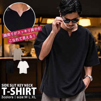 CavariA(キャバリア)キーネック半袖Tシャツ/全4色