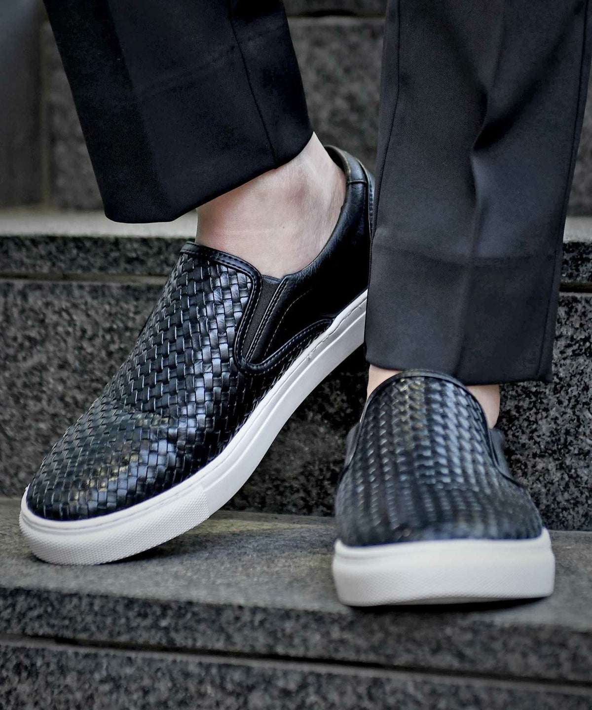 DEDES(デデス)編みこみ柄スリッポンスニーカー/全2色