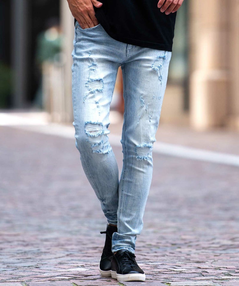 CavariA(キャバリア)ダメージデニムスキニー/全2色