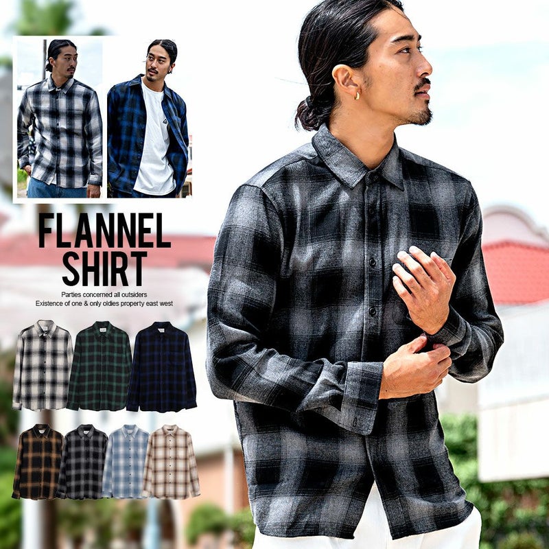 Bitter select(ビターセレクト)T/Cネルチェックシャツ 長袖/全7色