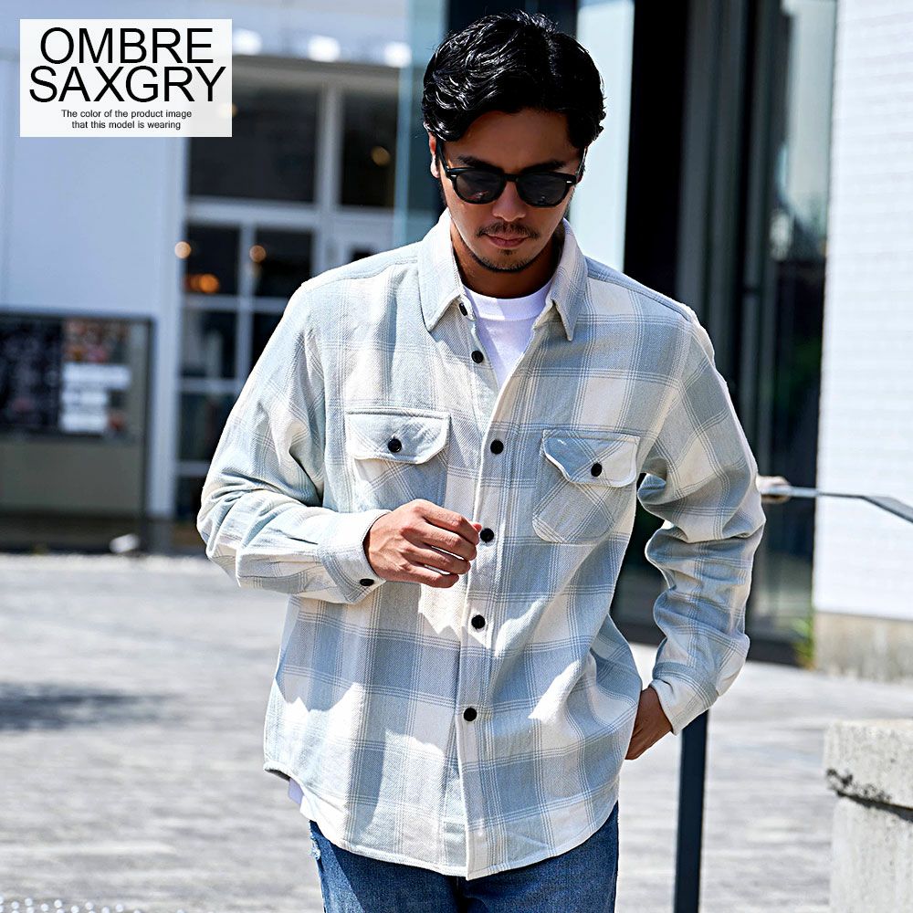 シャツ メンズ ALCARZA(アルカルザ)ヘビーフランネル長袖チェック