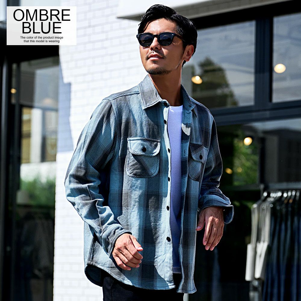 シャツ メンズ ALCARZA(アルカルザ)ヘビーフランネル長袖チェック