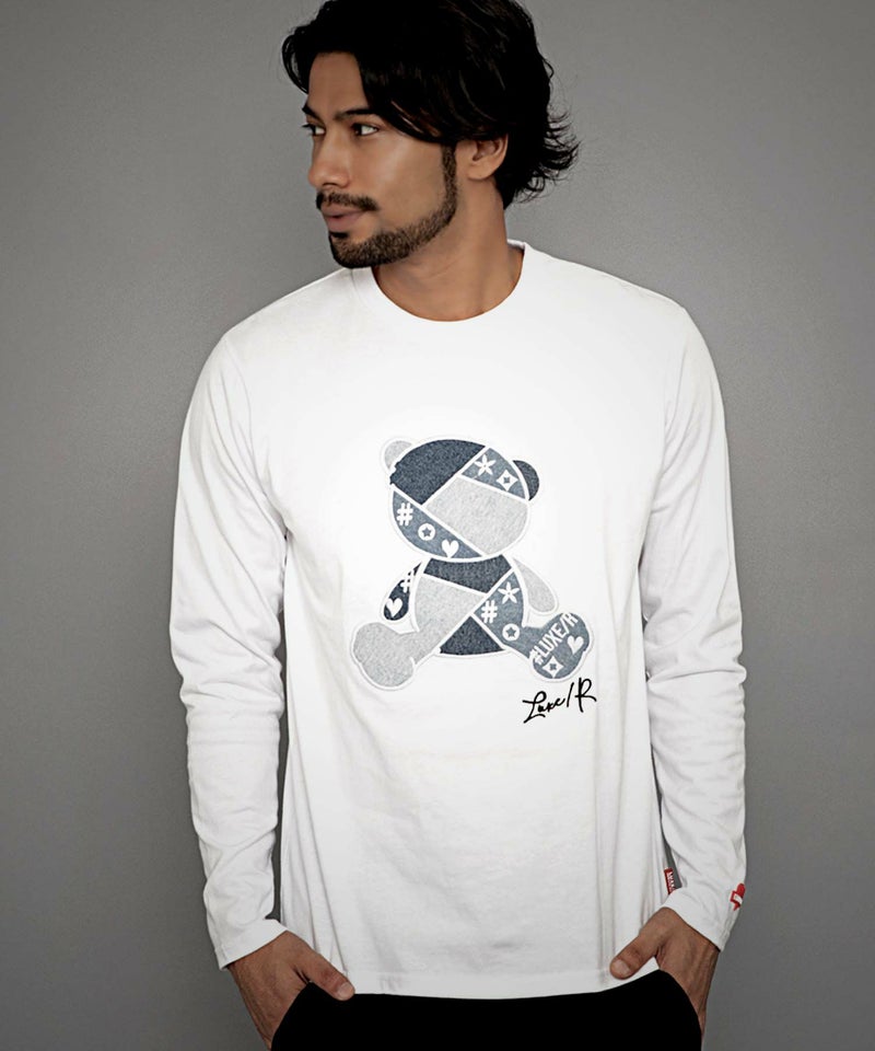 LUXE／R(ラグジュ)天竺デニムベア長袖Tシャツ/全3色