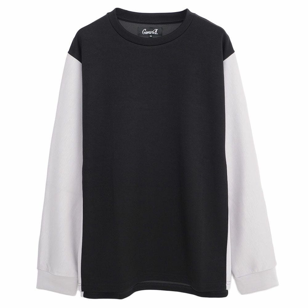 長袖Tシャツ メンズ CavariA(キャバリア)ポンチサイドスリット長袖T