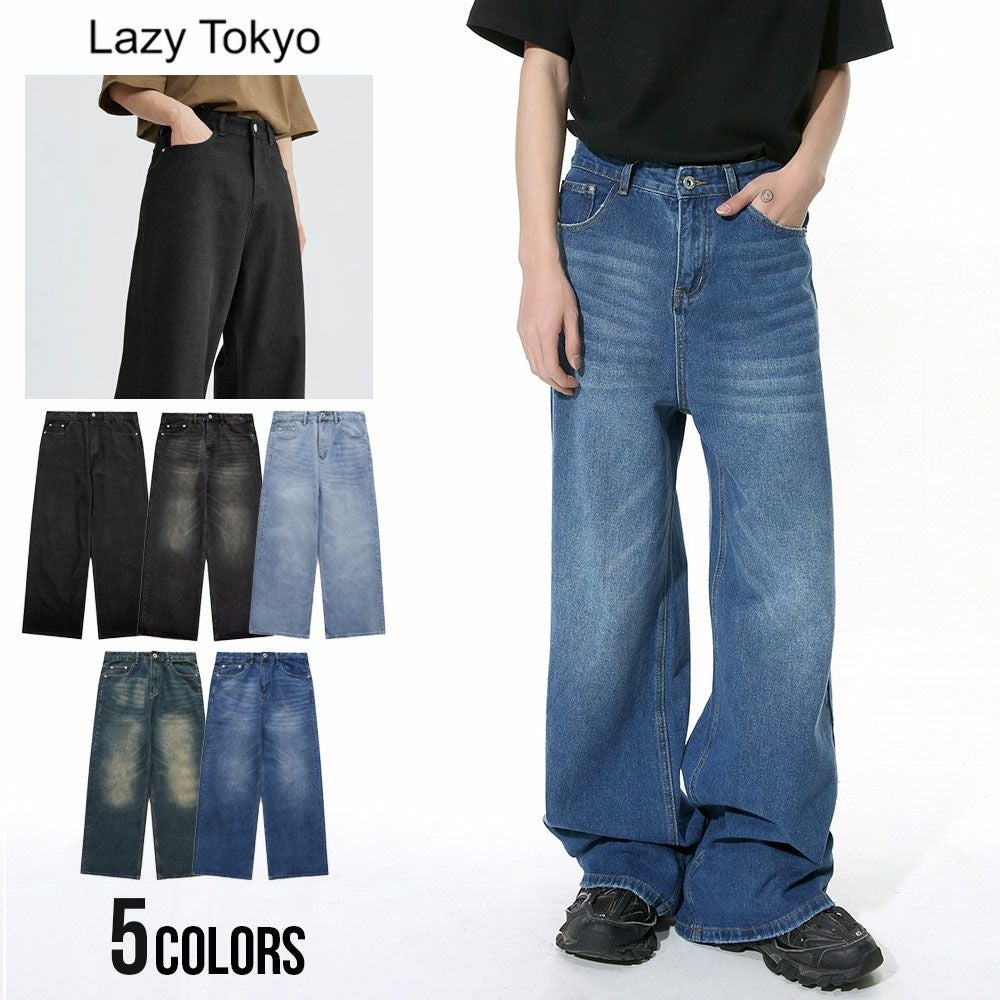 デニムパンツ メンズ Lazy Tokyo(レイジートウキョウ)ワイドバギー