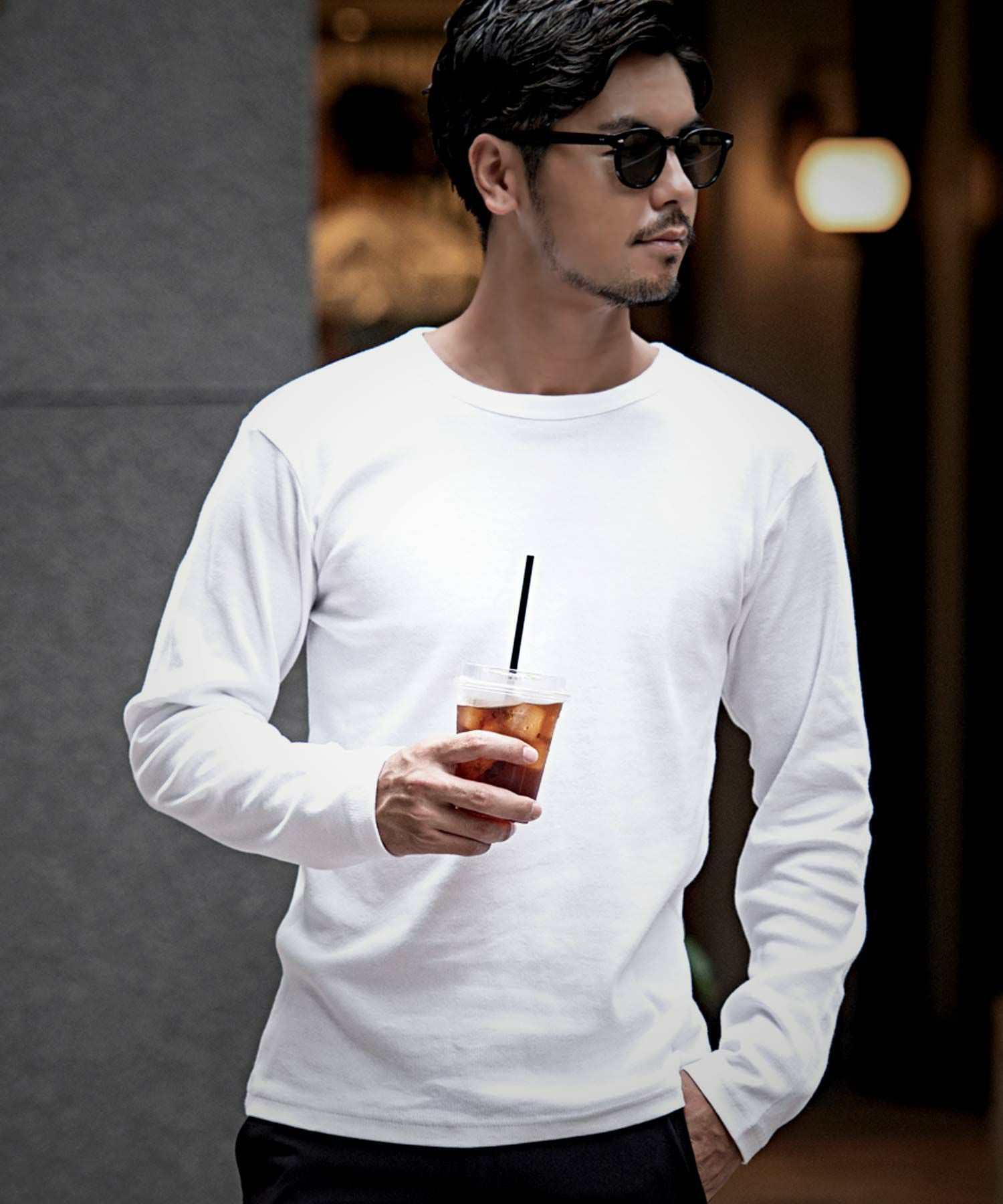 【極美品】ピン モックネック シャツ 蓄熱保温 ヒートエナジー ロンT 白 3L JEMORGAN LONG JOHNS(ジェーイーモーガンロングジョーンズ)テレコ