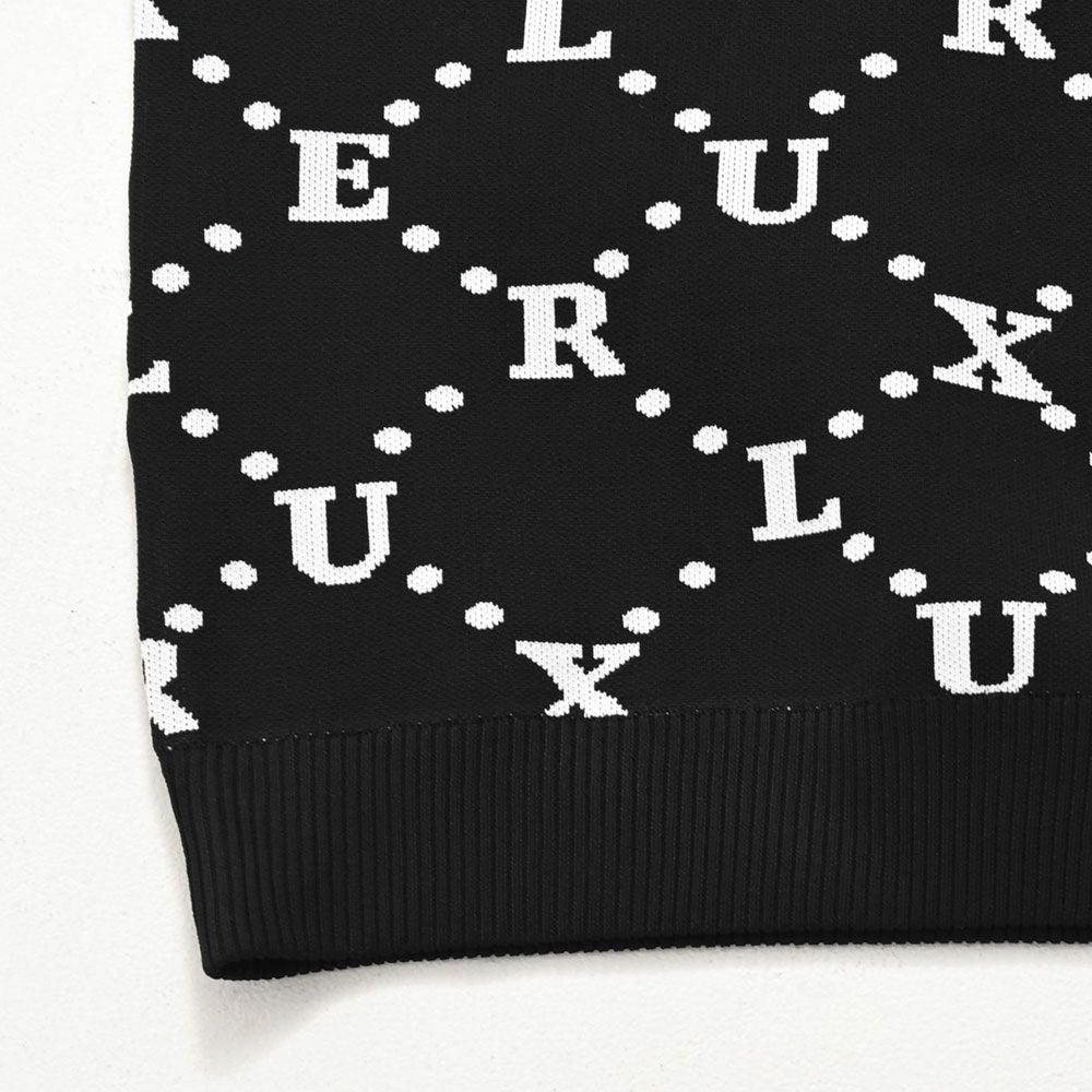 セーター メンズ LUXE／R(ラグジュ)モノグラムジャガード長袖ニット/全3色