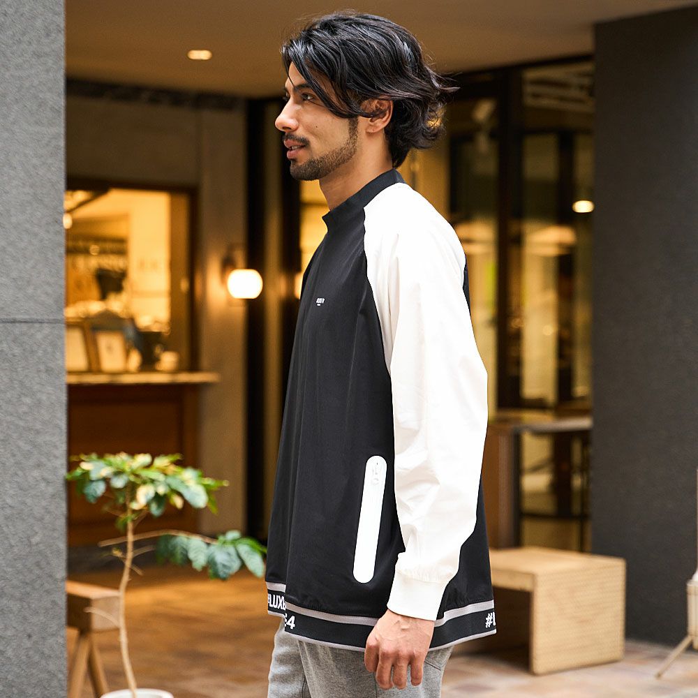 スウェット メンズ LUXE／R(ラグジュ)ストレッチ布帛モックネック長袖