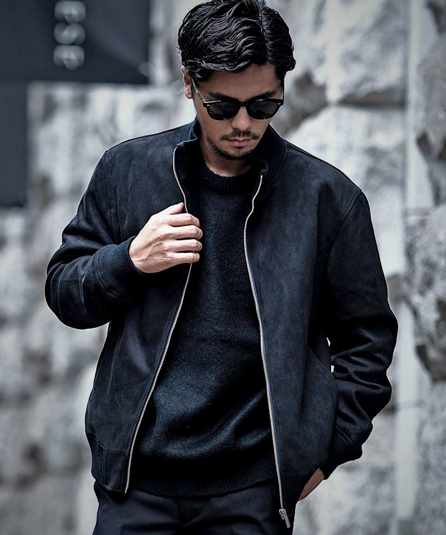 エンフォルド　胸元スリットウールギャバブルゾン ENFOLD(エンフォルド)】 22SS FINE WOOLギャバ スリットショート