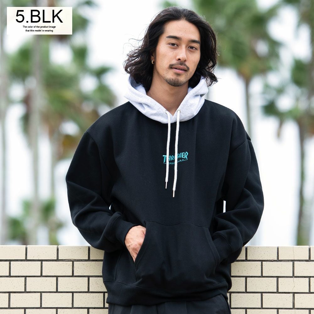 THRASHER(スラッシャー)裏起毛/胸刺繍HOODIE長袖/全4色