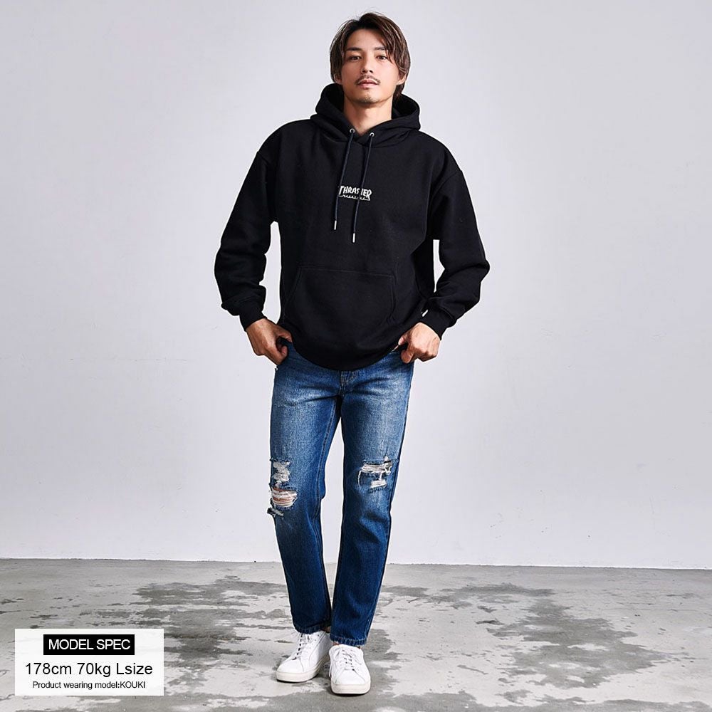 THRASHER(スラッシャー)裏起毛/胸刺繍HOODIE長袖/全4色