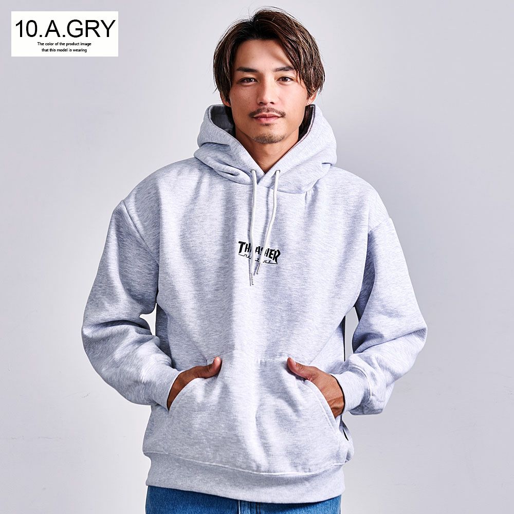 THRASHER(スラッシャー)裏起毛/胸刺繍HOODIE長袖/全4色