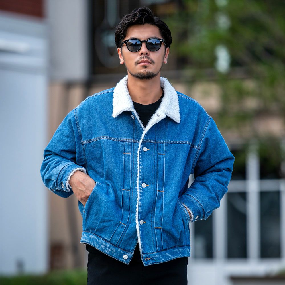 CavariA(キャバリア)裏ボアデニム長袖Gジャン/全3色