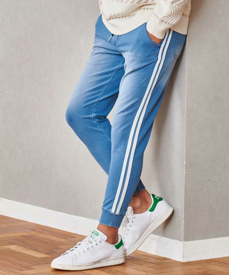 CavariA(キャバリア)インディゴ2本ラインジョガーパンツ/全2色