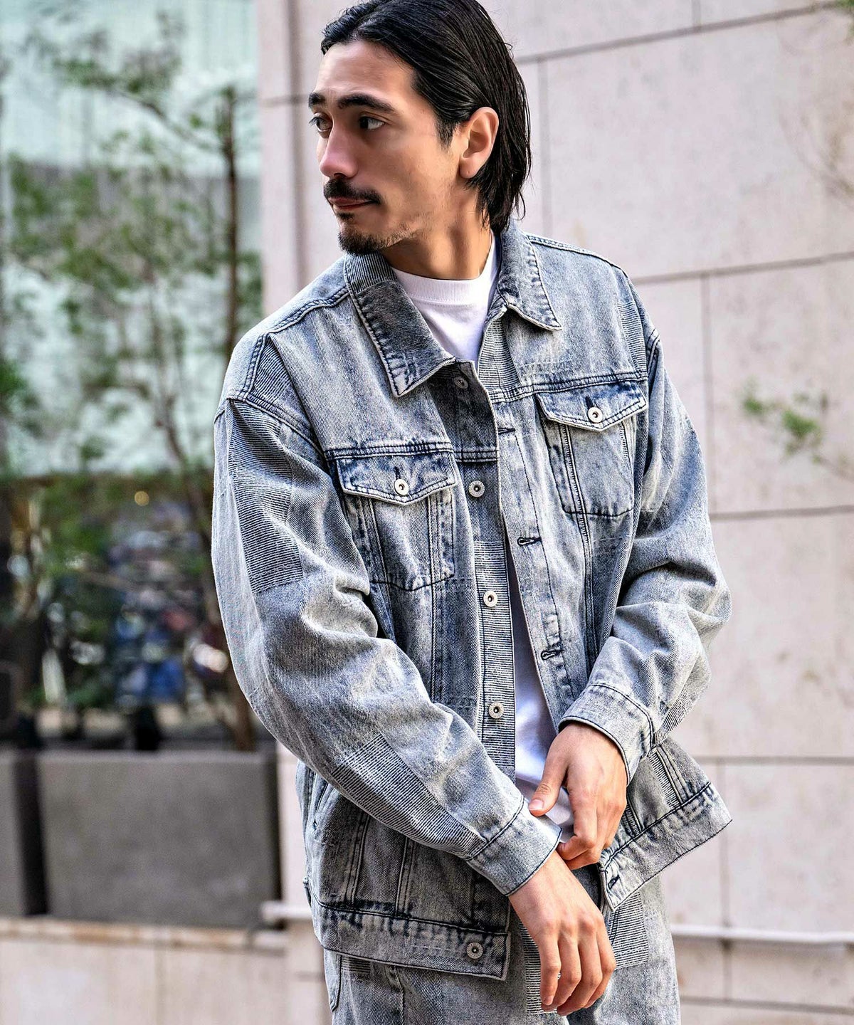  CavariA(キャバリア)ジャガードデニムケミカルGジャン/全2色