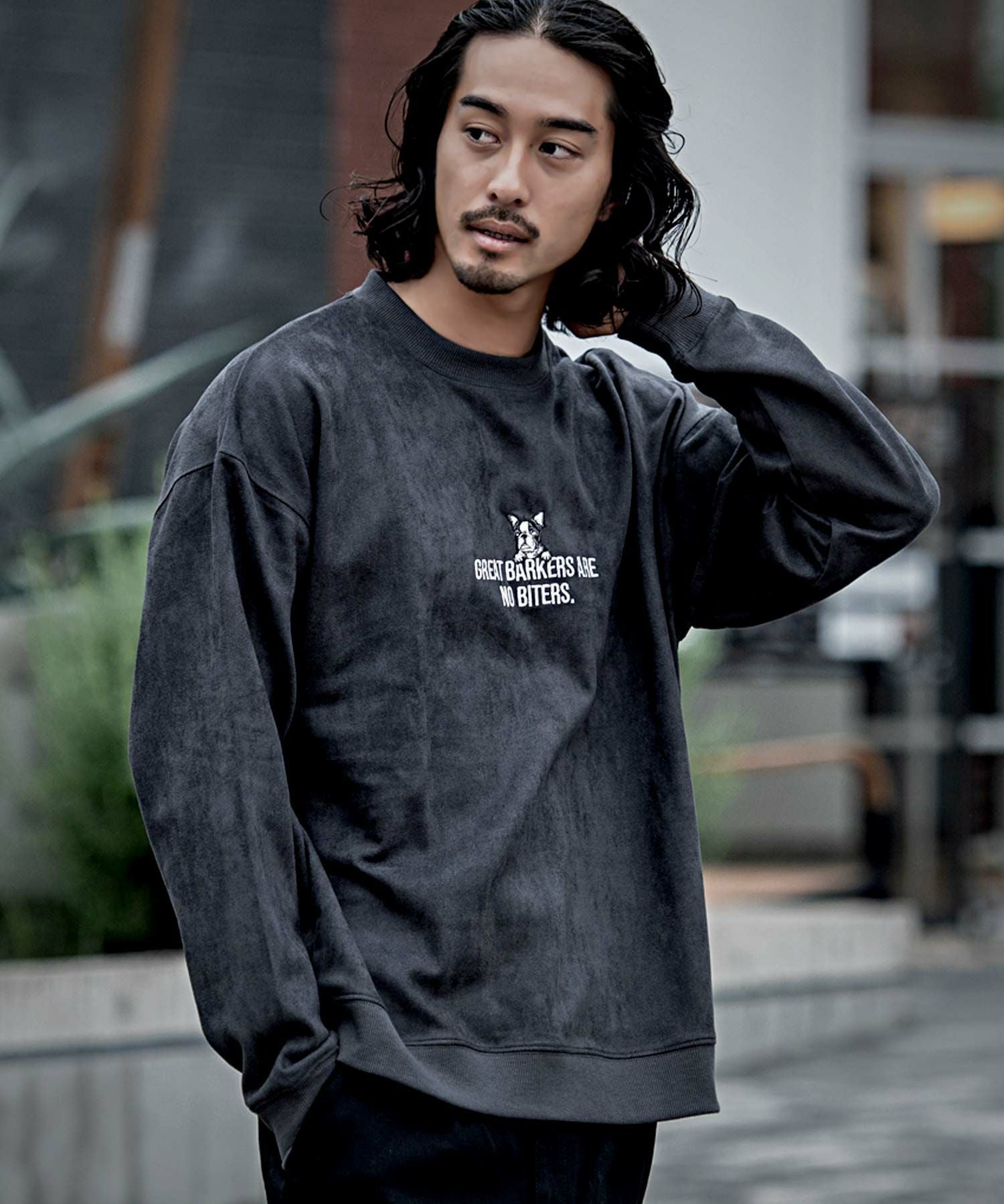 ロンT XLサイズ　ブラック　ストリート　蓄光　ビックシルエット　ワイド ロンT メンズ 長袖Tシャツ ビッグシルエット バックロゴ 発泡プリント