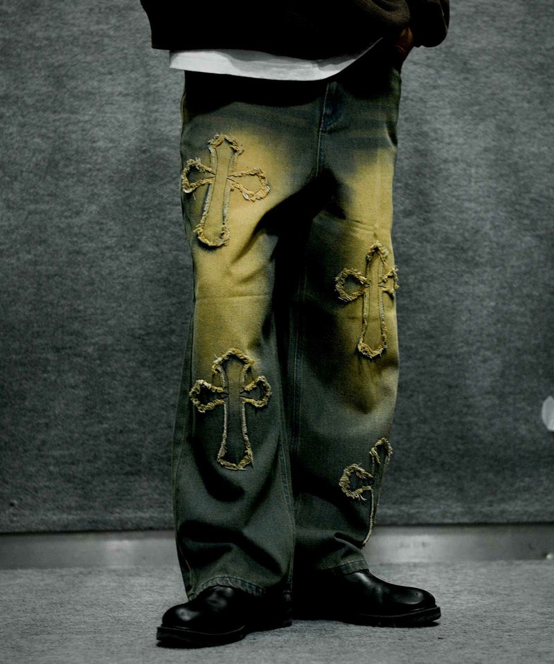 Bitter select(ビターセレクト)デニムオーバーダイバギーパンツクロス/全3色