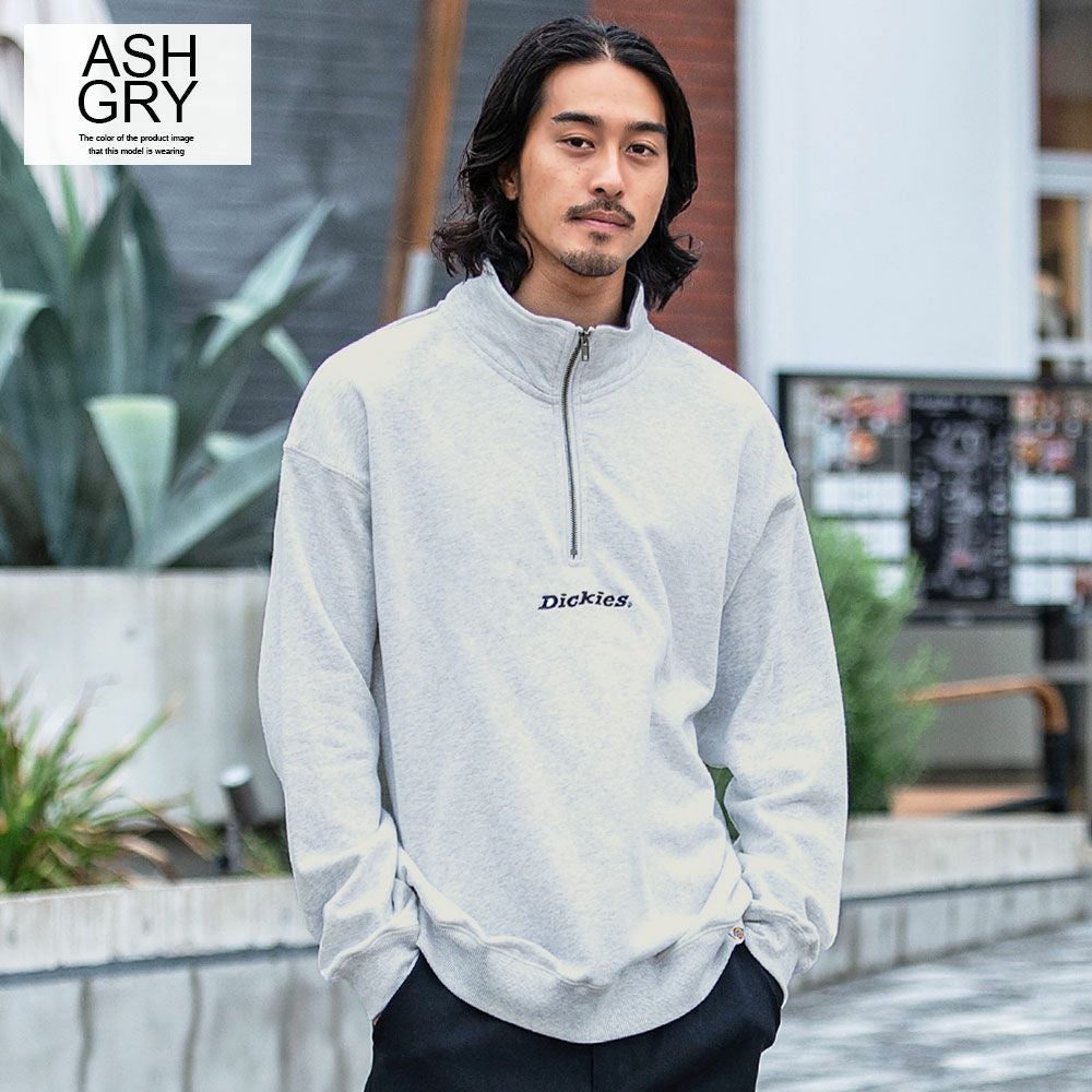 スウェット メンズ Dickies(ディッキーズ)裏起毛ハーフZIP 長袖PO/全3色