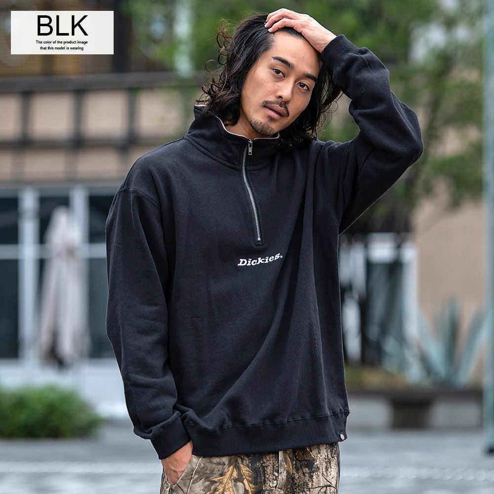 スウェット メンズ Dickies(ディッキーズ)裏起毛ハーフZIP 長袖PO/全3色