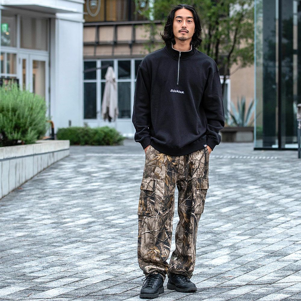 スウェット メンズ Dickies(ディッキーズ)裏起毛ハーフZIP 長袖PO/全3色