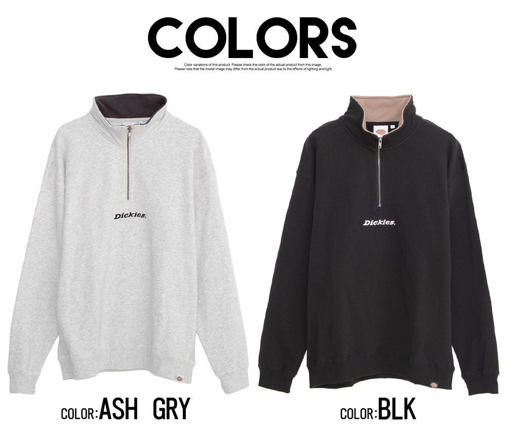 スウェット メンズ Dickies(ディッキーズ)裏起毛ハーフZIP 長袖PO/全3色