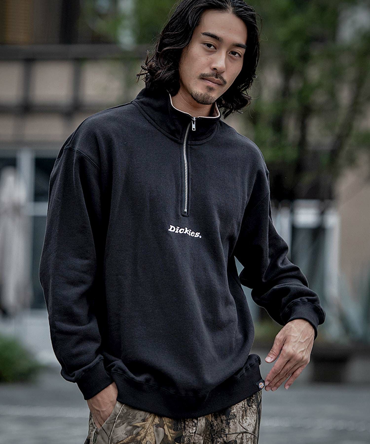 スウェット メンズ Dickies(ディッキーズ)裏起毛ハーフZIP 長袖PO/全3色